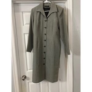 Morton Bernard Blazer Dress Houndstooth Button Front Career‎ Gray